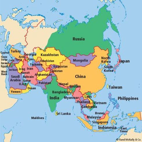 Regions Map of Asia - ASIA